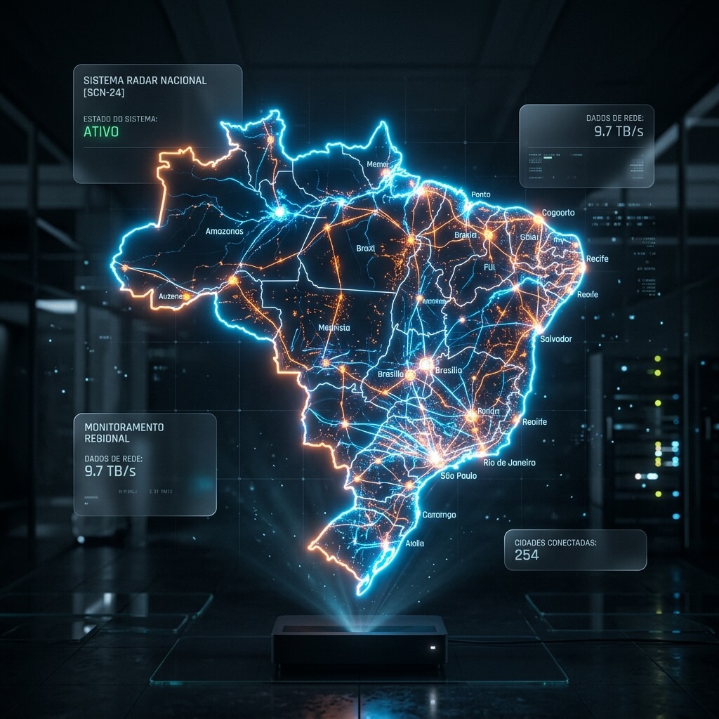 Radar escaneando o mapa do Brasil